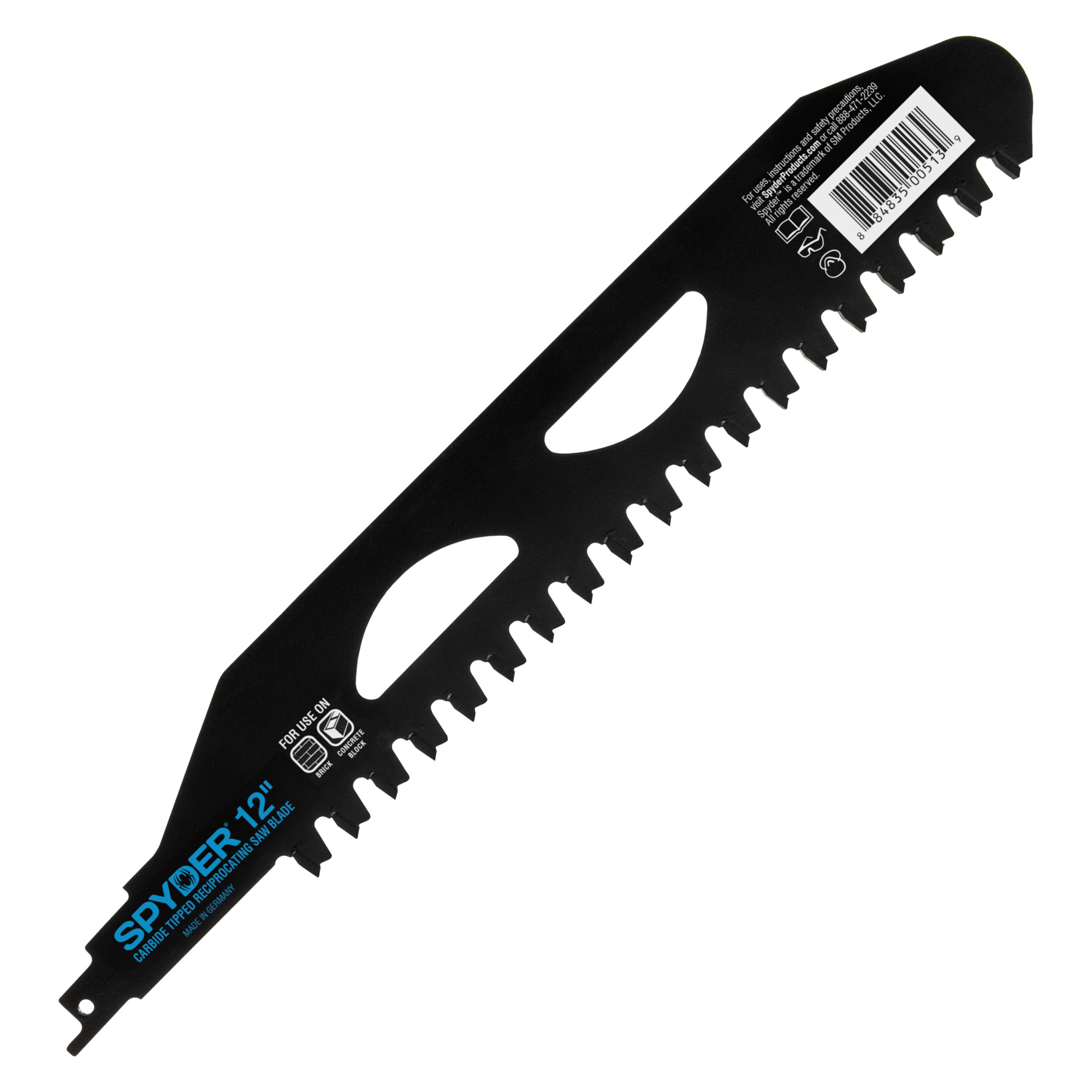 SPYDER Tungsten Carbide Tipped (TCT) Demolition, 12in. 2-Tpi Demolition Tct Reciprocating Saw Blade, Blade Length 12 in, Included (qty.) 1 Model# 200210